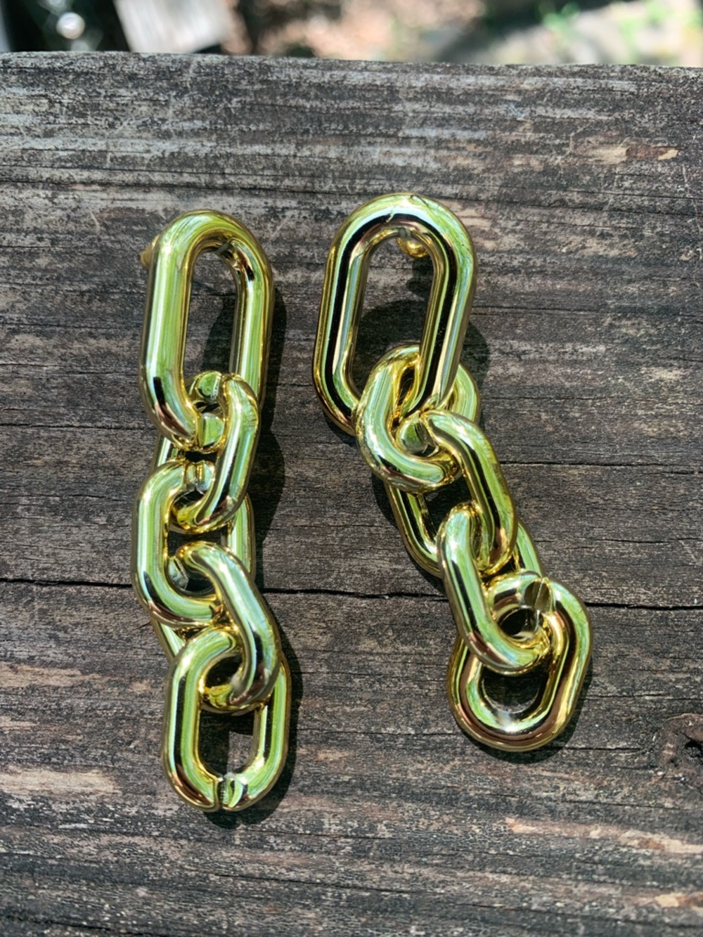 Gold Link Drop Earrings